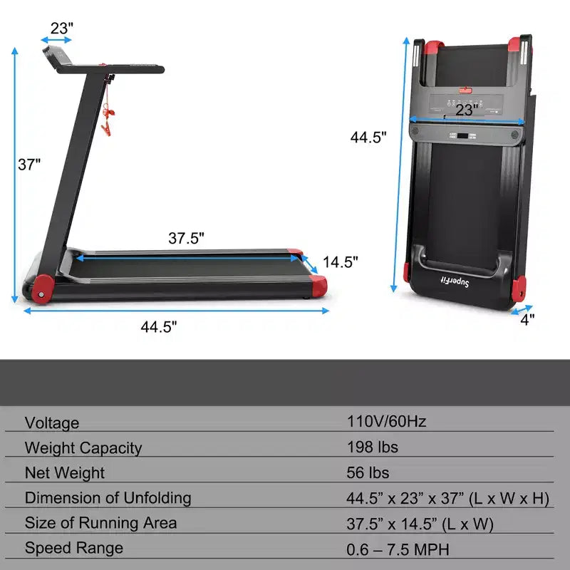 Costway Folding Electric Treadmill Compact Walking Running Machine w/APP Control Speaker