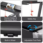 Costway Folding Electric Treadmill Compact Walking Running Machine w/APP Control Speaker