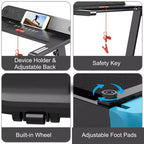 Costway Folding Electric Treadmill Compact Walking Running Machine w/APP Control Speaker