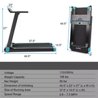 Costway Folding Electric Treadmill Compact Walking Running Machine w/APP Control Speaker