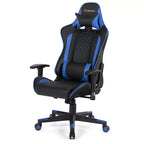 Costway Massage Gaming Chair Reclining Racing Chair w/Lumbar Support and Headrest White/Blue/Pink/Red