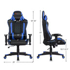 Costway Massage Gaming Chair Reclining Racing Chair w/Lumbar Support and Headrest White/Blue/Pink/Red