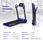 Costway Folding 2.25HP Electric Treadmill Running Machine APP Control Bluetooth
