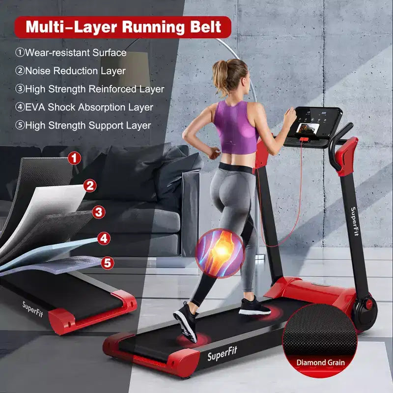 Costway Folding 2.25HP Electric Treadmill Running Machine APP Control Bluetooth