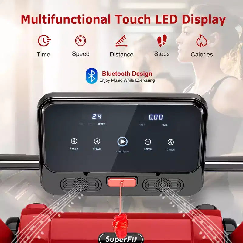 Costway Folding 2.25HP Electric Treadmill Running Machine APP Control Bluetooth