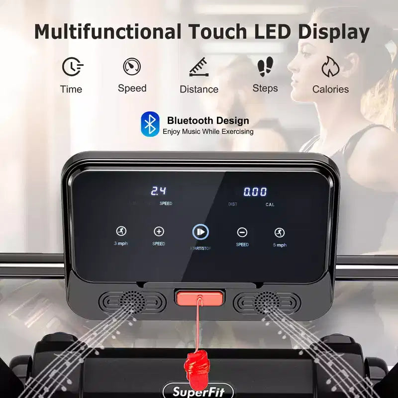 Costway Folding 2.25HP Electric Treadmill Running Machine APP Control Bluetooth