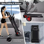 Costway Folding 2.25HP Electric Treadmill Running Machine APP Control Bluetooth