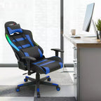 Costway Gaming Chair Adjustable Swivel Computer Chair w/ LED Lights & Remote