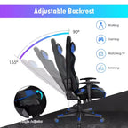 Costway Gaming Chair Adjustable Swivel Computer Chair w/ LED Lights & Remote