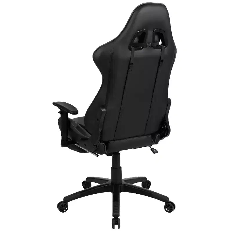 BlackArc Faux Leather Reclining Gaming Chair - Height Adjustable Pivot Arms, Pull-Out Footrest, Headrest & Lumbar Pillows