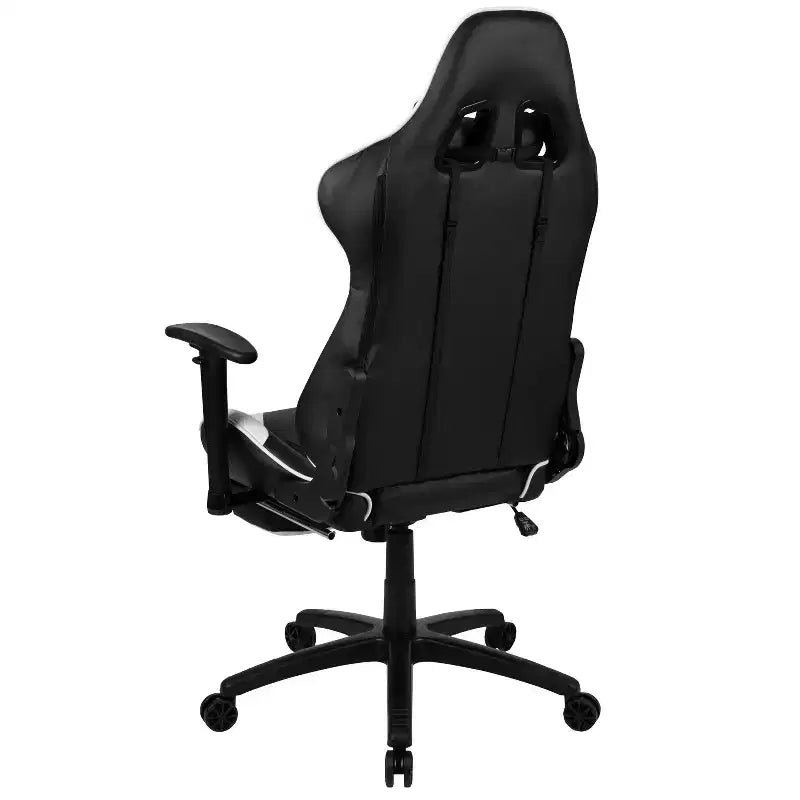 BlackArc Faux Leather Reclining Gaming Chair - Height Adjustable Pivot Arms, Pull-Out Footrest, Headrest & Lumbar Pillows