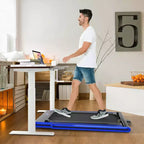 Costway 2-in-1 Folding Treadmill 2.25HP Jogging Machine w/ Dual LED Display Silver\Black\Blue