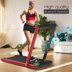Costway 2-in-1 Folding Treadmill 2.25HP Jogging Machine w/ Dual LED Display Silver\Black\Blue