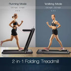 Costway 2-in-1 Folding Treadmill 2.25HP Jogging Machine w/ Dual LED Display Silver\Black\Blue
