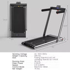 Costway 2-in-1 Folding Treadmill 2.25HP Jogging Machine w/ Dual LED Display Silver\Black\Blue