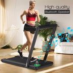 Costway 2-in-1 Folding Treadmill 2.25HP Jogging Machine w/ Dual LED Display Silver\Black\Blue