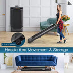 Costway 2-in-1 Folding Treadmill 2.25HP Jogging Machine w/ Dual LED Display Silver\Black\Blue