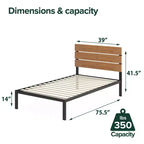 Paul Metal Platform Bed Frame Natural -ZINUS