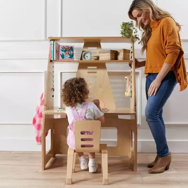 Sedia impilabile ECR4Kids in legno curvato, altezza seduta 25,4 cm, mobile Montessori, confezione da 2