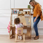 Sedia impilabile ECR4Kids in legno curvato, altezza seduta 25,4 cm, mobile Montessori, confezione da 2