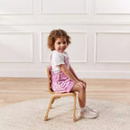 Sedia impilabile ECR4Kids in legno curvato, altezza seduta 25,4 cm, mobile Montessori, confezione da 2