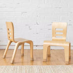 Sedia impilabile ECR4Kids in legno curvato, altezza seduta 25,4 cm, mobile Montessori, confezione da 2