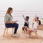 Sedia impilabile ECR4Kids in legno curvato, altezza seduta 25,4 cm, mobile Montessori, confezione da 2