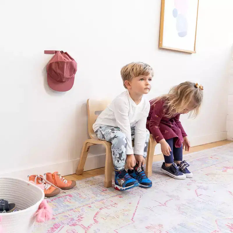 Sedia impilabile ECR4Kids in legno curvato, altezza seduta 25,4 cm, mobile Montessori, confezione da 2