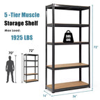 Costway 72'' Heavy Duty Storage Shelf Steel Metal Garage Rack 5 Level Adjustable