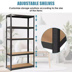 Costway 72'' Heavy Duty Storage Shelf Steel Metal Garage Rack 5 Level Adjustable