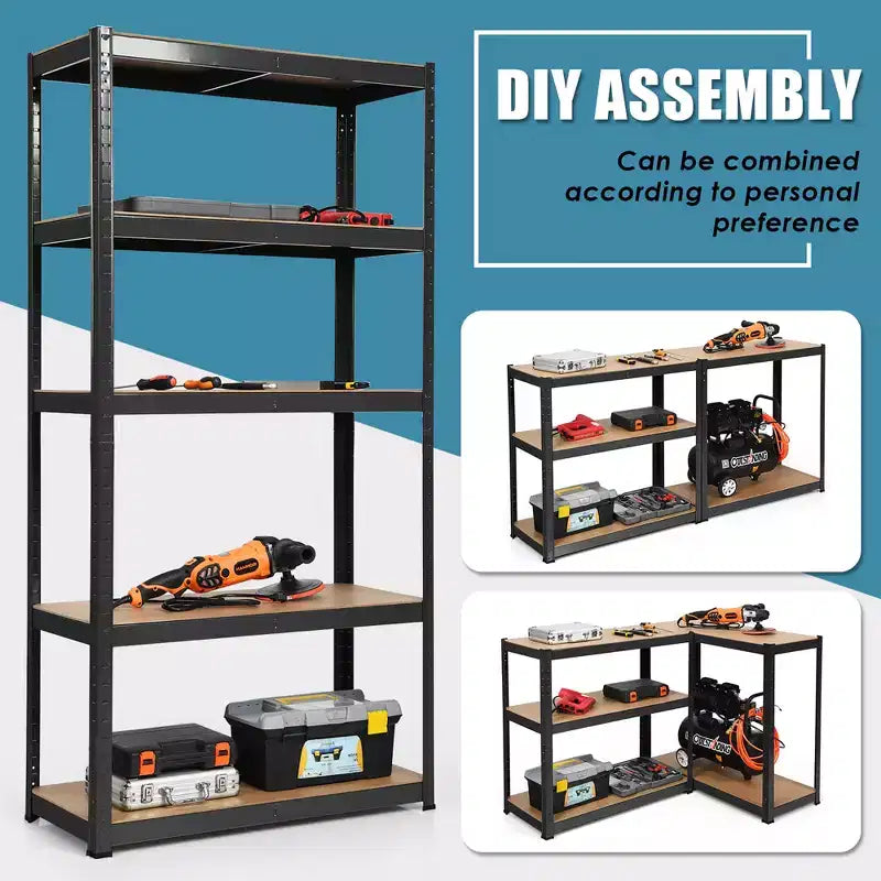 Costway 72'' Heavy Duty Storage Shelf Steel Metal Garage Rack 5 Level Adjustable