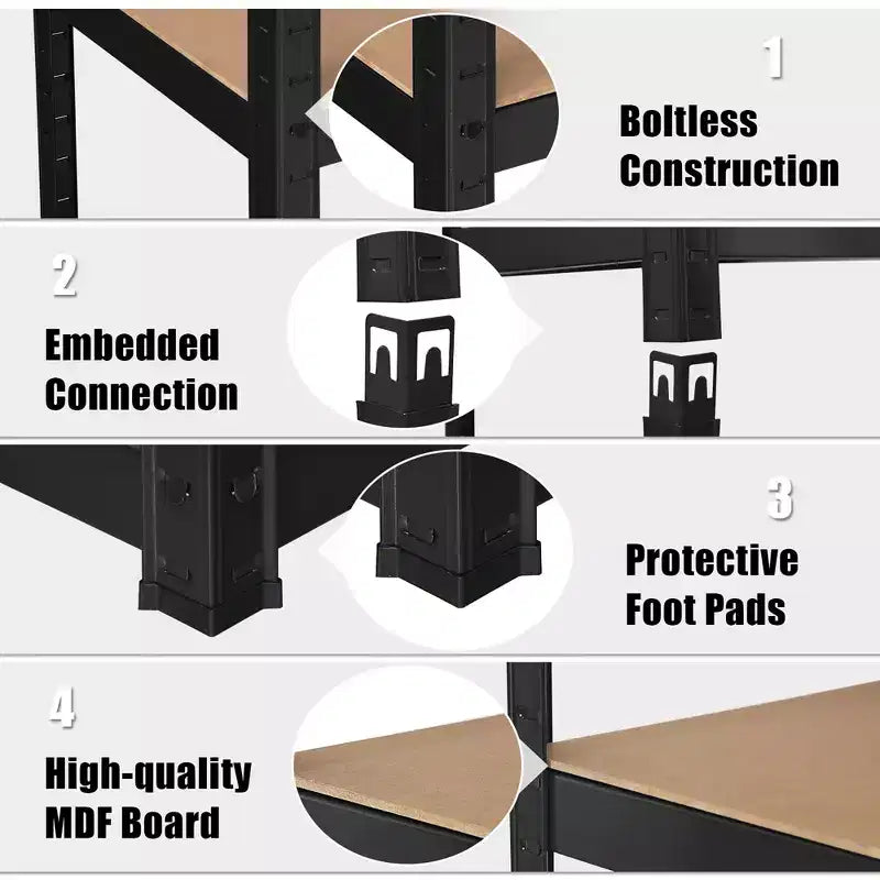Costway 72'' Heavy Duty Storage Shelf Steel Metal Garage Rack 5 Level Adjustable