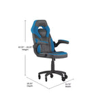 Flash Furniture X10 Gaming Chair Racing Office Computer PC Adjustable Chair with Flip-up Arms and Transparent Roller Wheels