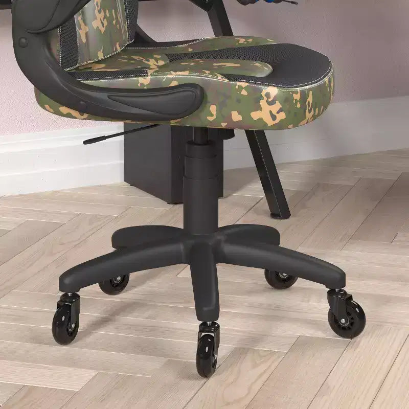 Flash Furniture X10 Gaming Chair Racing Office Computer PC Adjustable Chair with Flip-up Arms and Transparent Roller Wheels