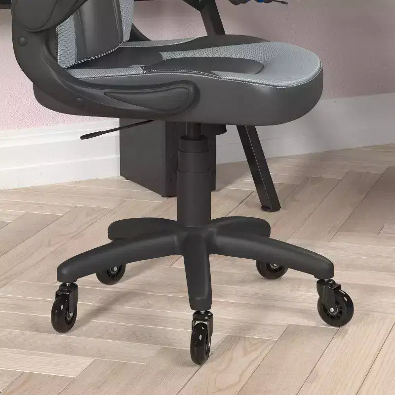 Flash Furniture X10 Gaming Chair Racing Office Computer PC Adjustable Chair with Flip-up Arms and Transparent Roller Wheels