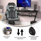 Flash Furniture X10 Gaming Chair Racing Office Computer PC Adjustable Chair with Flip-up Arms and Transparent Roller Wheels