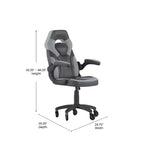 Flash Furniture X10 Gaming Chair Racing Office Computer PC Adjustable Chair with Flip-up Arms and Transparent Roller Wheels