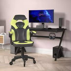 Flash Furniture X10 Gaming Chair Racing Office Computer PC Adjustable Chair with Flip-up Arms and Transparent Roller Wheels