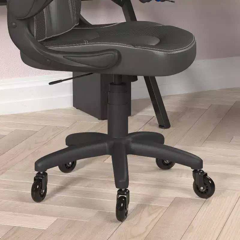 Flash Furniture X10 Gaming Chair Racing Office Computer PC Adjustable Chair with Flip-up Arms and Transparent Roller Wheels