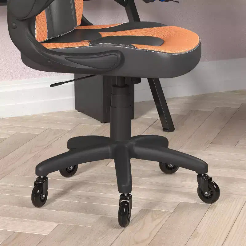 Flash Furniture X10 Gaming Chair Racing Office Computer PC Adjustable Chair with Flip-up Arms and Transparent Roller Wheels