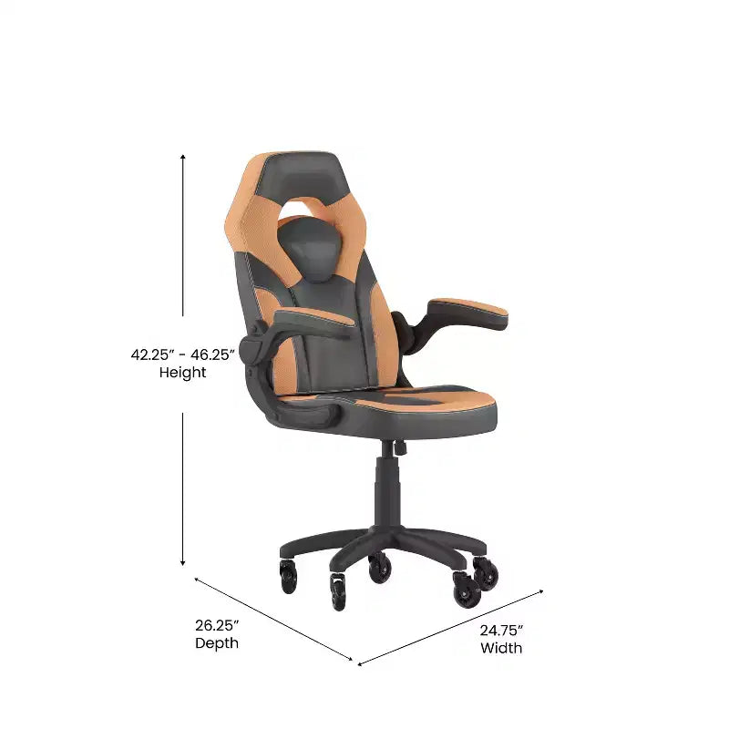 Flash Furniture X10 Gaming Chair Racing Office Computer PC Adjustable Chair with Flip-up Arms and Transparent Roller Wheels