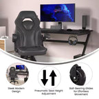 Flash Furniture X10 Gaming Chair Racing Office Computer PC Adjustable Chair with Flip-up Arms and Transparent Roller Wheels