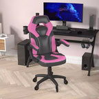 Flash Furniture X10 Gaming Chair Racing Office Computer PC Adjustable Chair with Flip-up Arms and Transparent Roller Wheels