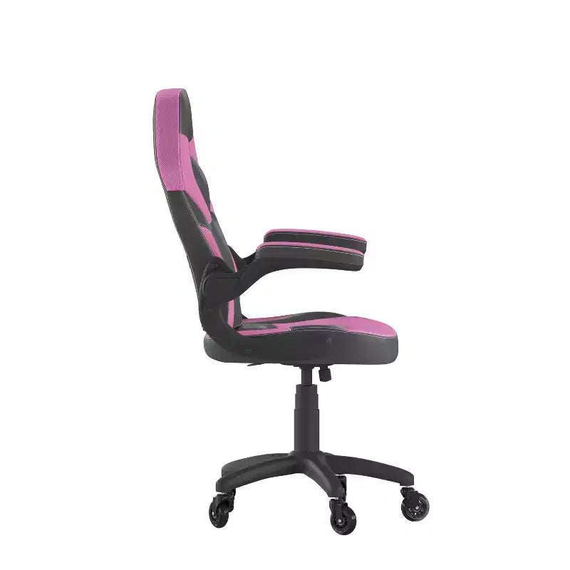 Flash Furniture X10 Gaming Chair Racing Office Computer PC Adjustable Chair with Flip-up Arms and Transparent Roller Wheels