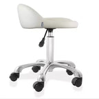 Saloniture Rolling Hydraulic Salon Stool with Low Backrest - Adjustable Swivel Chair for Spa or Medical Office