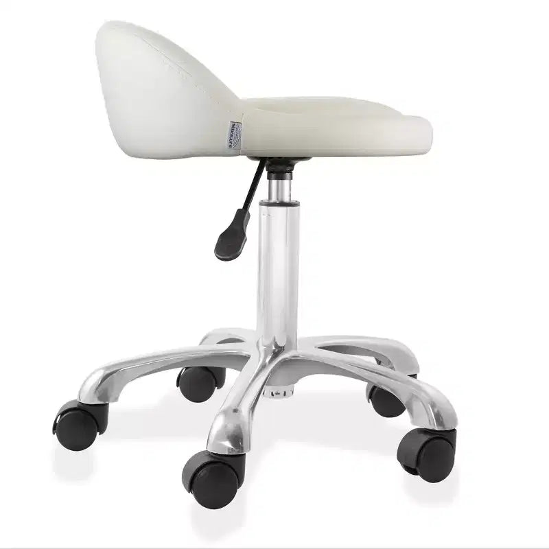 Saloniture Rolling Hydraulic Salon Stool with Low Backrest - Adjustable Swivel Chair for Spa or Medical Office