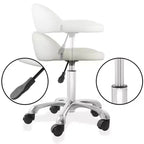 Saloniture Rolling Hydraulic Salon Stool with Low Backrest - Adjustable Swivel Chair for Spa or Medical Office