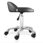 Saloniture Rolling Hydraulic Salon Stool with Low Backrest - Adjustable Swivel Chair for Spa or Medical Office