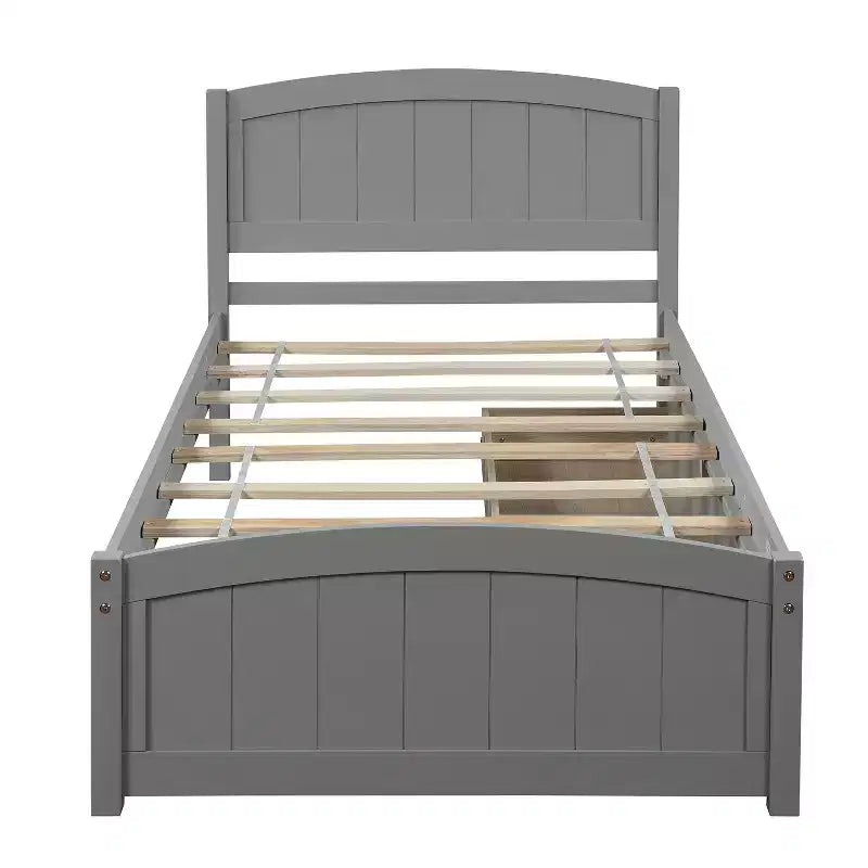 Base letto a piattaforma singola con due cassetti-ModernLuxe