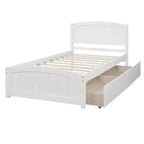 Base letto a piattaforma singola con due cassetti-ModernLuxe